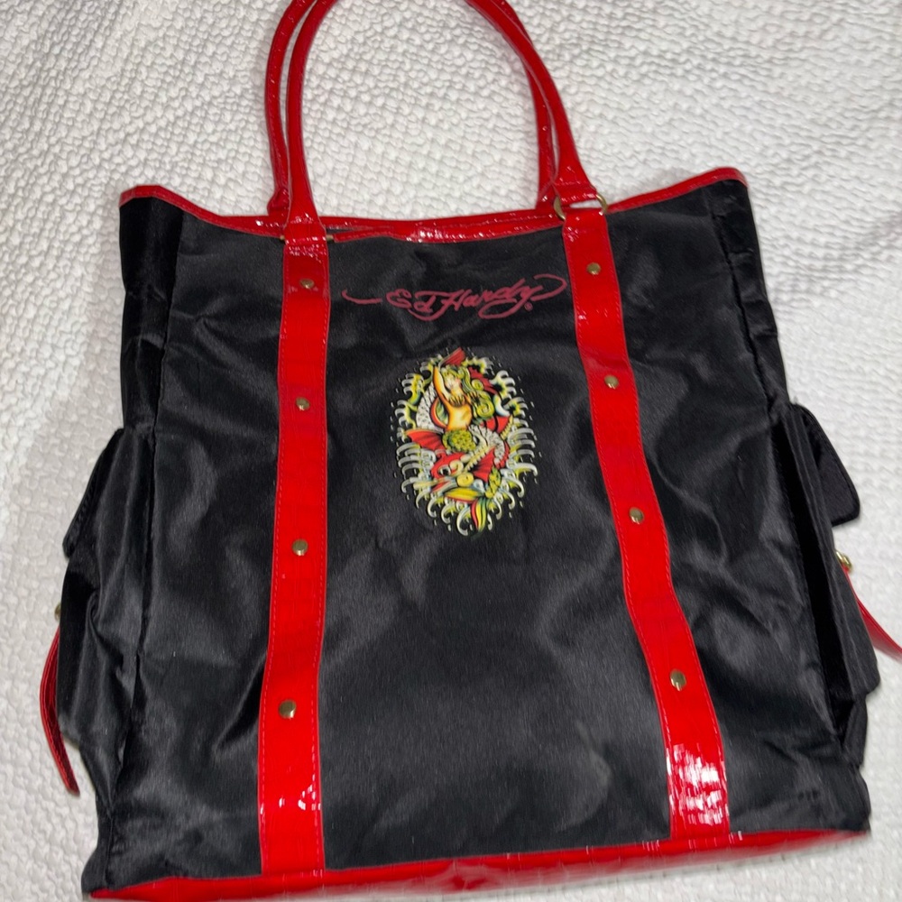 Ed Hardy Black and Red Women's Bag